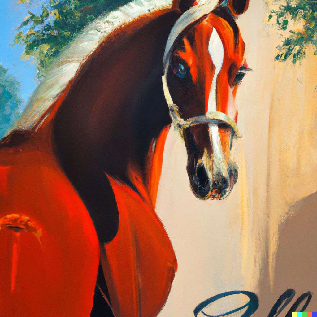 a horse, painting by Gil Elvgren